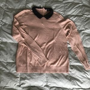 Tan Sweater with Peter-pan collar
